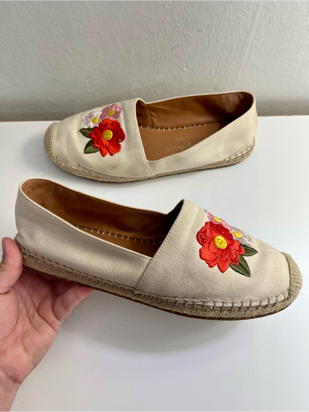 Kate Spade Dahlia Floral Embroidered Espadrilles Size 7